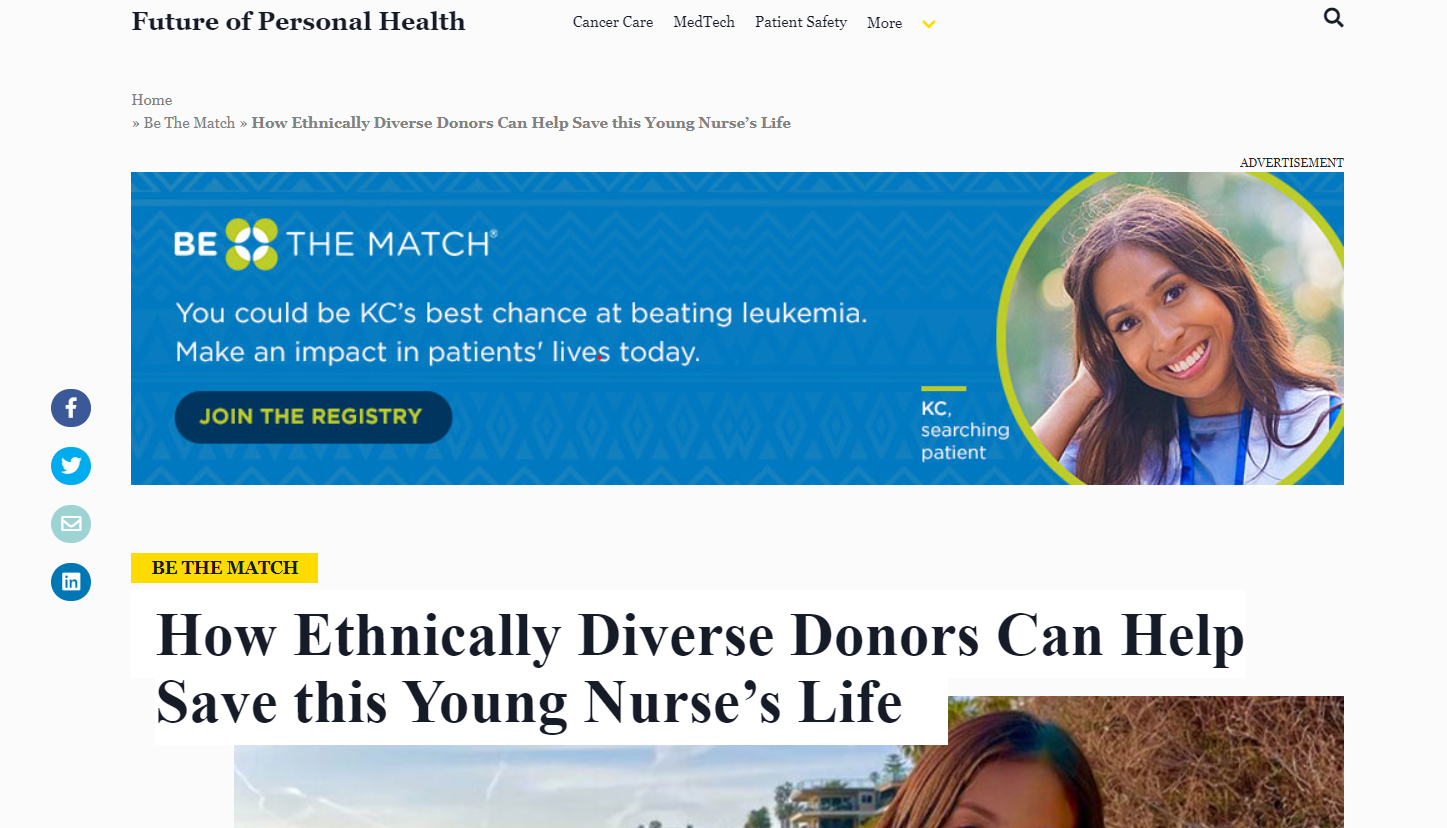 future of personal health native advertising example